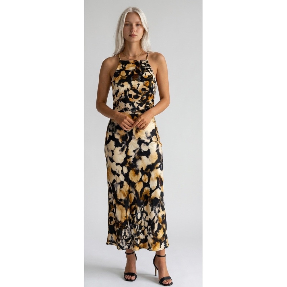NEW Anthropologie Conditions Apply High-Neck Midi Slip Dress Size XXS